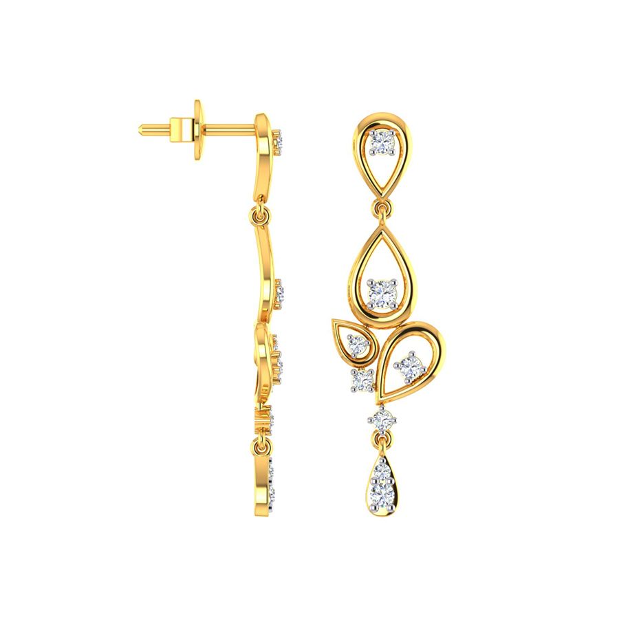 22k Desire Gold CZ Dangles Gold Earrings