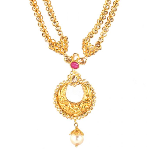 Double Chained Chandbali Necklace