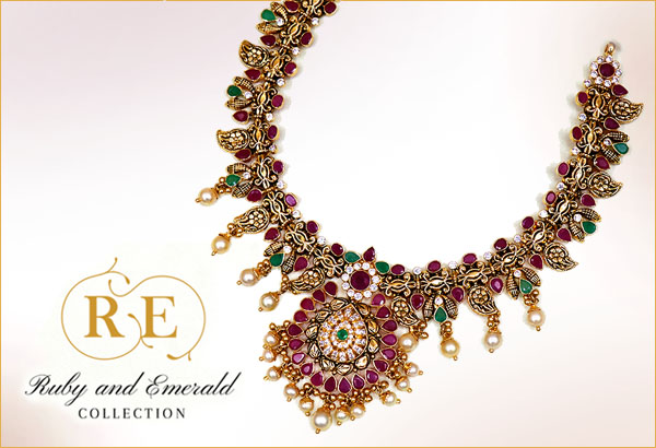 Ruby & Emerald Collection Gold Jewellery 