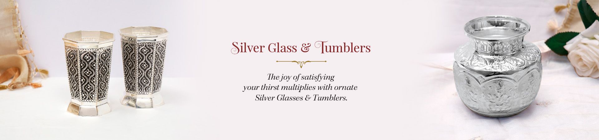 Silver Tumblers and Glass