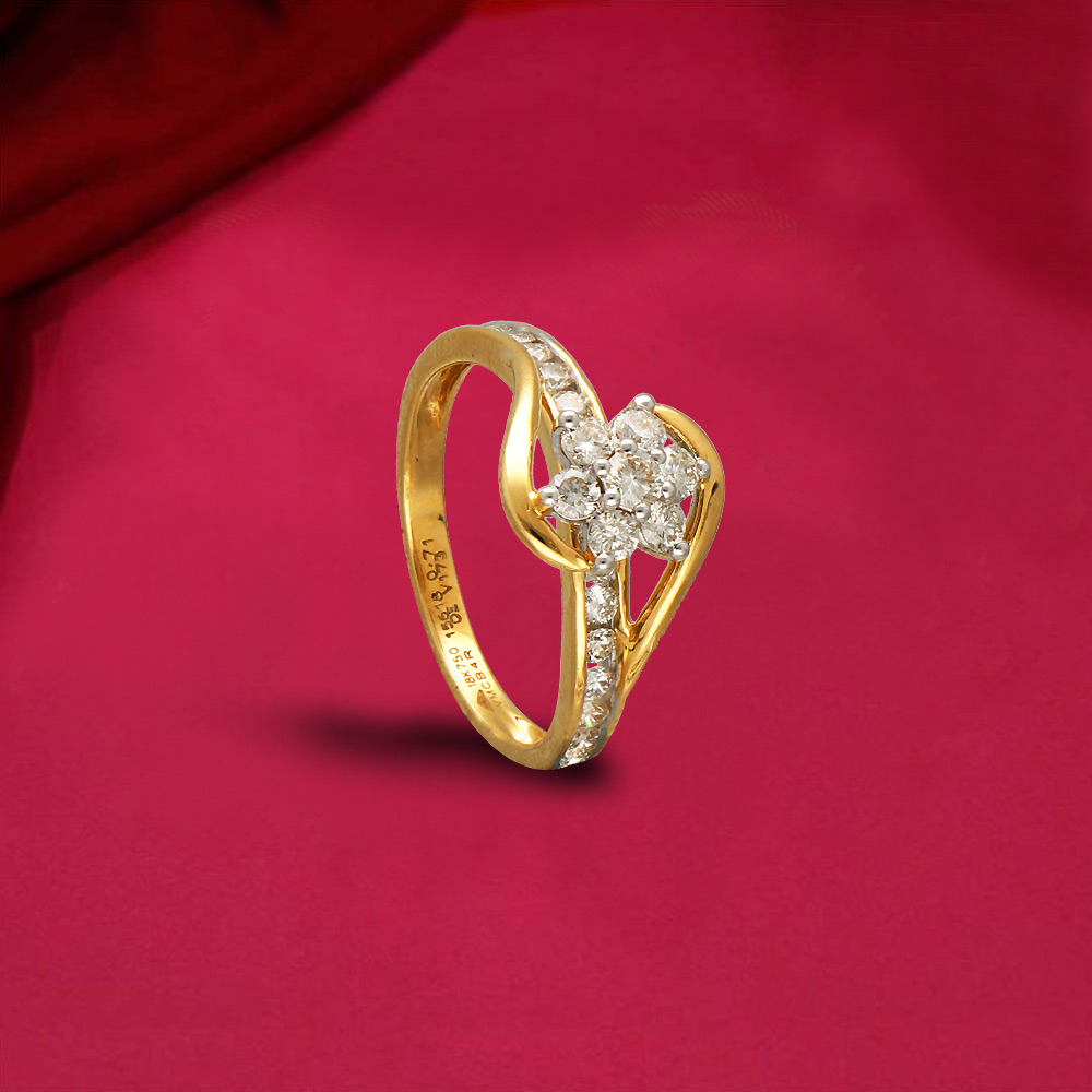 Buy 18Kt Diamond Floral Design Fancy Ladies Ring 148VU4738 Online from  Vaibhav Jewellers