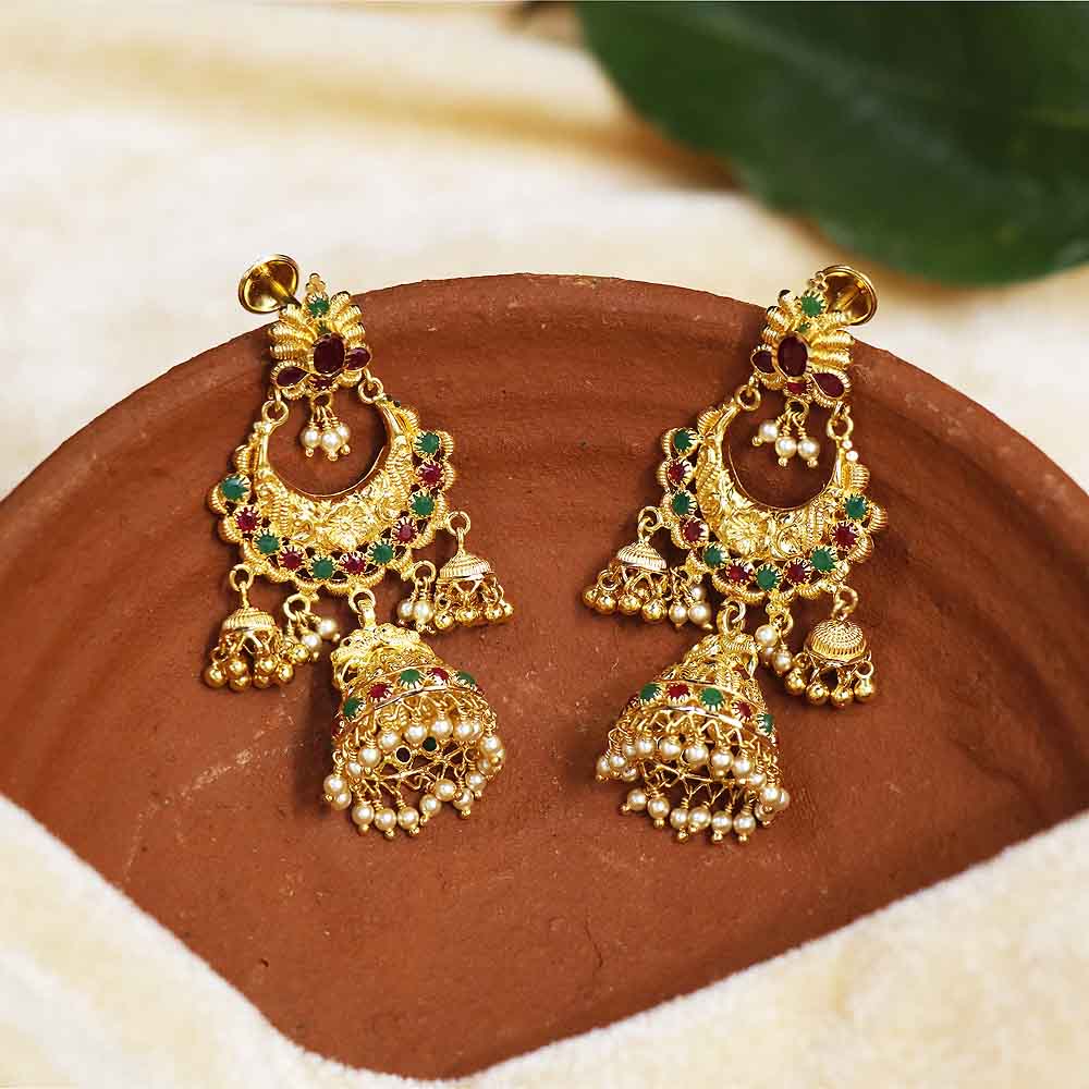 Buy Vaibhav Jewellers 22K Gold Chandini Jhumkies 74VJ9830 Online from  Vaibhav Jewellers
