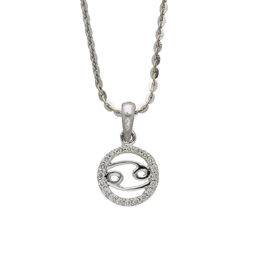 Cancer Zodiac Diamond Pendant Necklace | David Webb New York