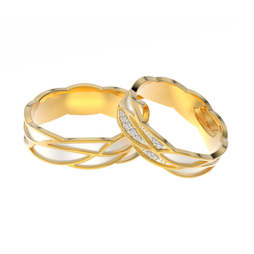 Buy quality 916 Unique Designer Plain Gold Couple Ring in Ahmedabad