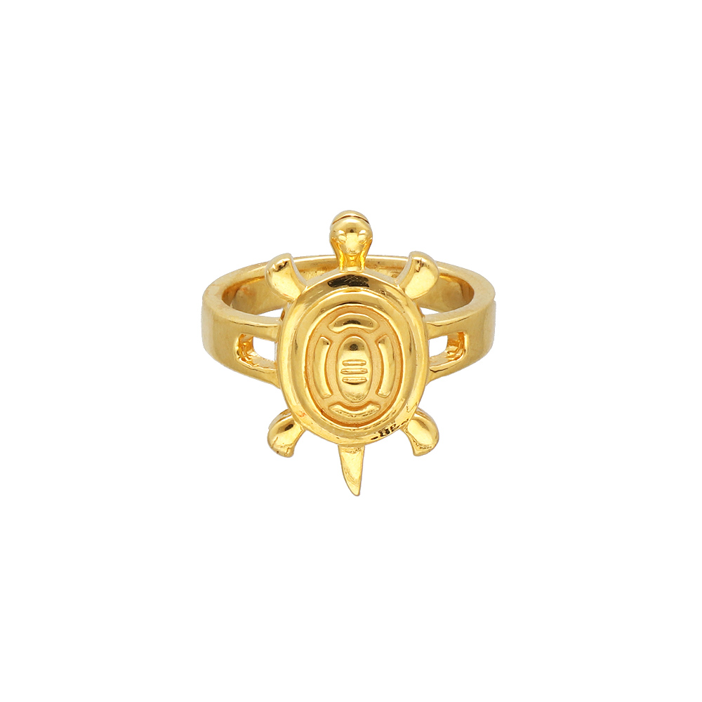 morir Gold Plated Brass Center Cubic Zirconia Cz Tortoise Vastu Feng Shui  Turtle Kachua Band Finger Ring Jewelry for Women Girls : Amazon.in: Fashion