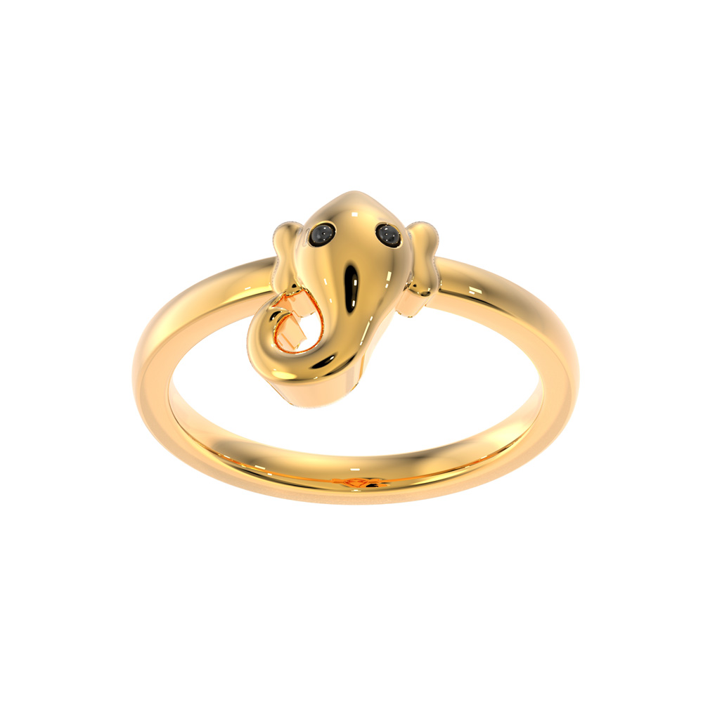 Gold Tone Temple ganesha design Adjustable Ring