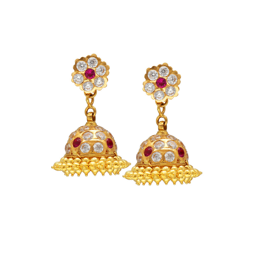Nakshatra Fashion Jewellery- Traditional Temple Jewellery One Gram Gold  Ethnic Brass Stylish South Indian Jhumka Earrings For Women and Girls  Latest(Shankarabharanam buttalu) : Amazon.in: Fashion
