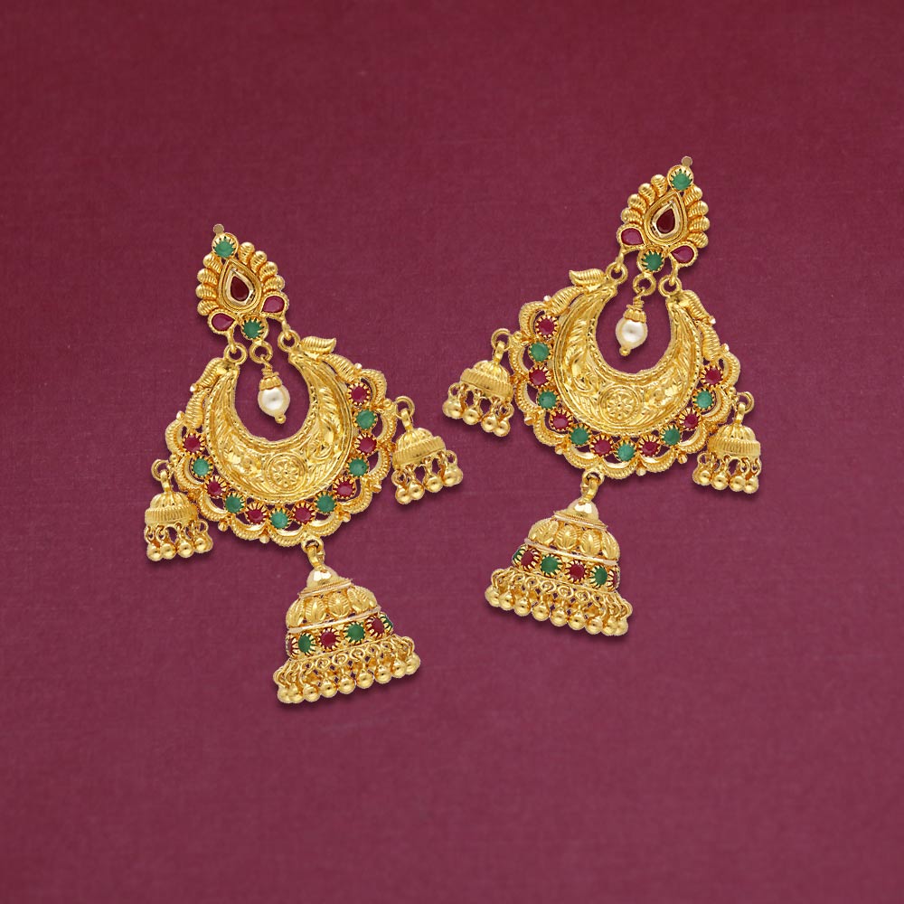 Chandbali Earrings Gold Designs | 3d-mon.com