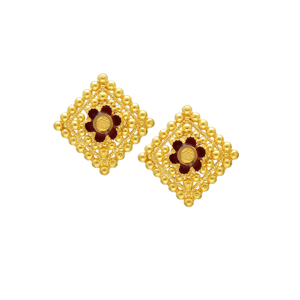 Buy 22k Gold Pearl Stud Earrings, Yellow gold earrings gift online at  aStudio1980.com