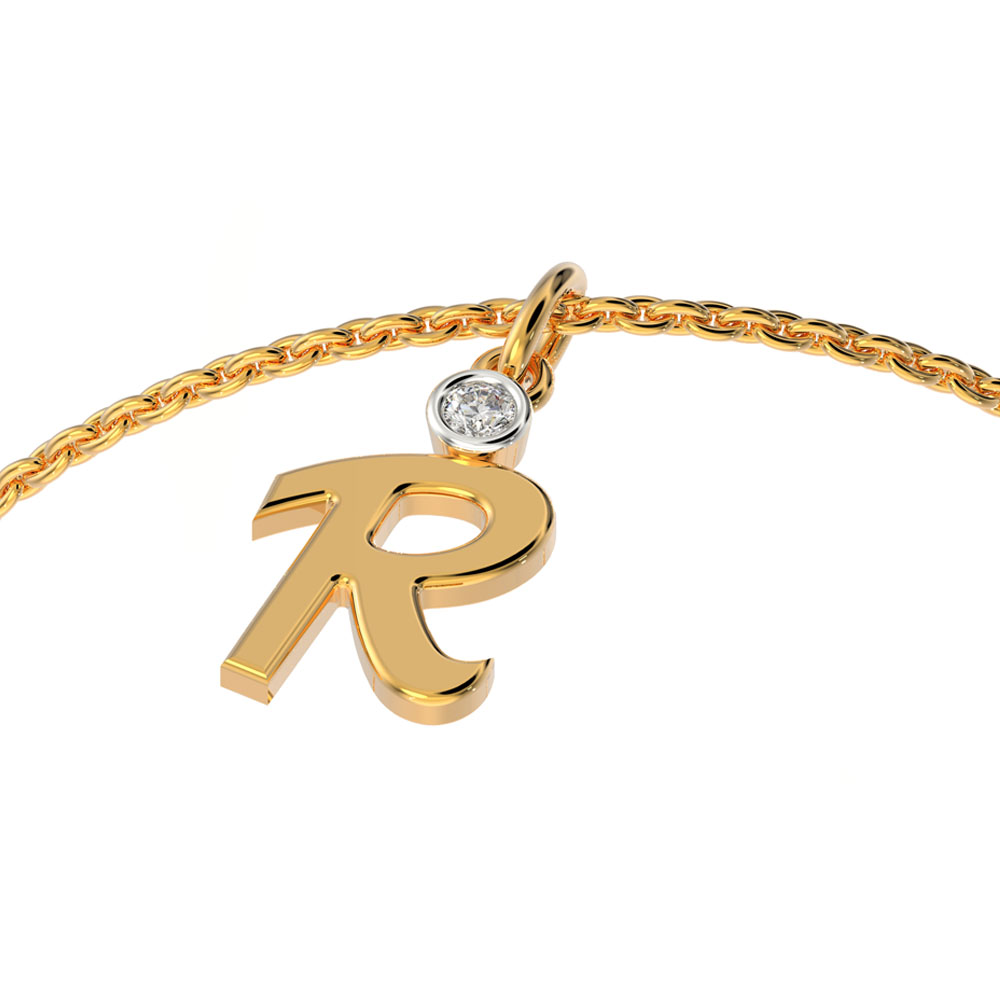 Buy 22Kt Gold Casting R Alphabet Kids Bracelet 195G897 Online from Vaibhav  Jewellers