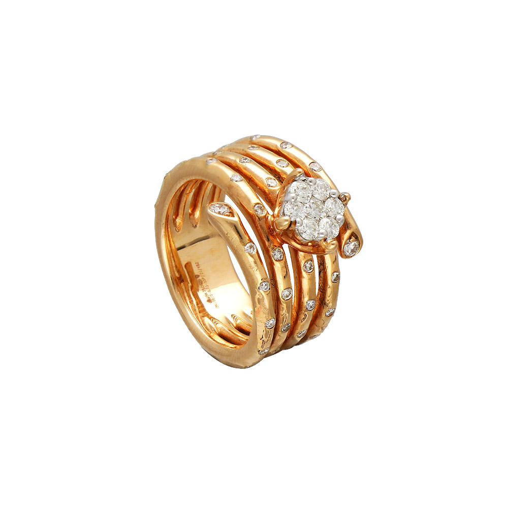 28034 - White CZ Fancy Ladies Ring in 14K Two-Tone Gold – Oro Club