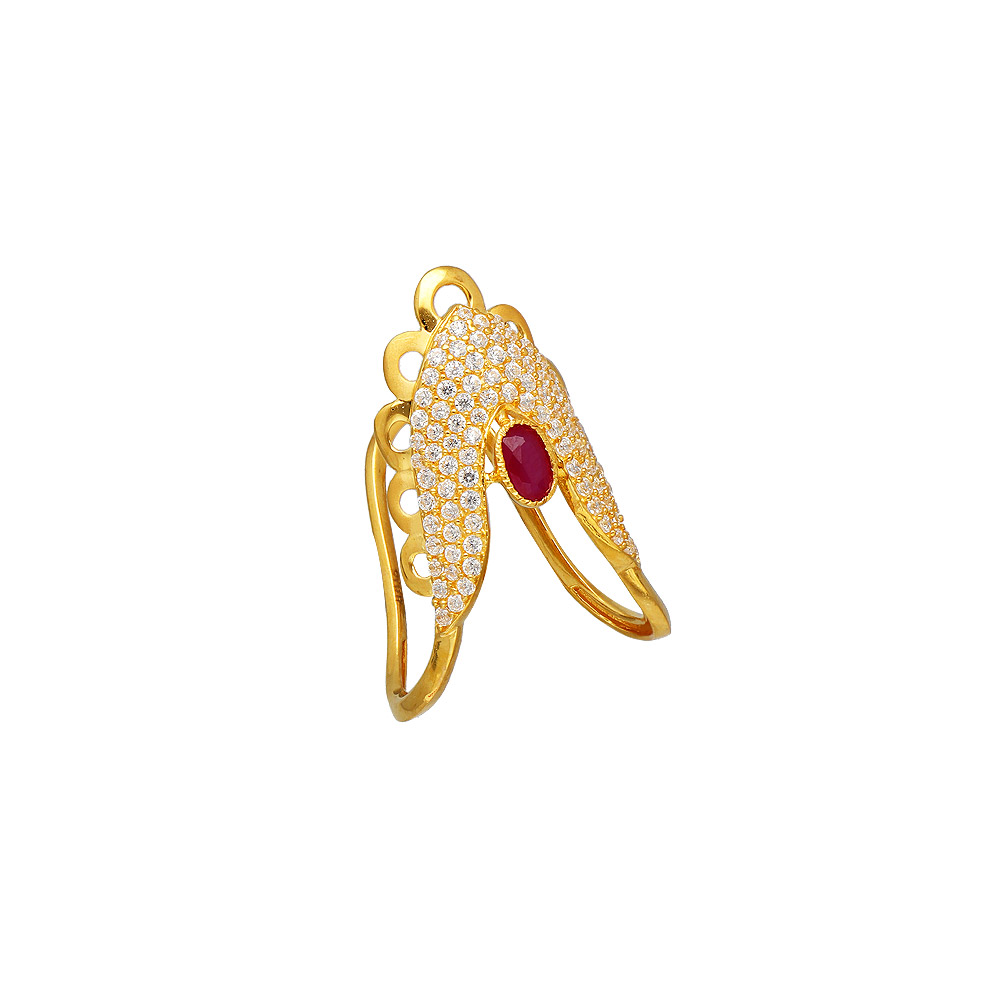 Buy NANDANA COLLECTIONS Peacock Design Finger Ring Impon Gold Design Stone  Ring Imitation Jewellery One Gram Gold Vanki Ring Vangi Ring Pathanapu Ring  Online at desertcartINDIA