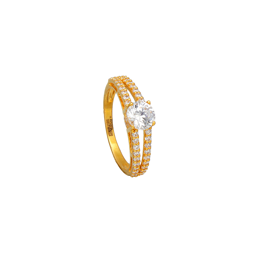 Flower Heart Gold Ring - ₹35,550 Pearlkraft Floral Design Collection