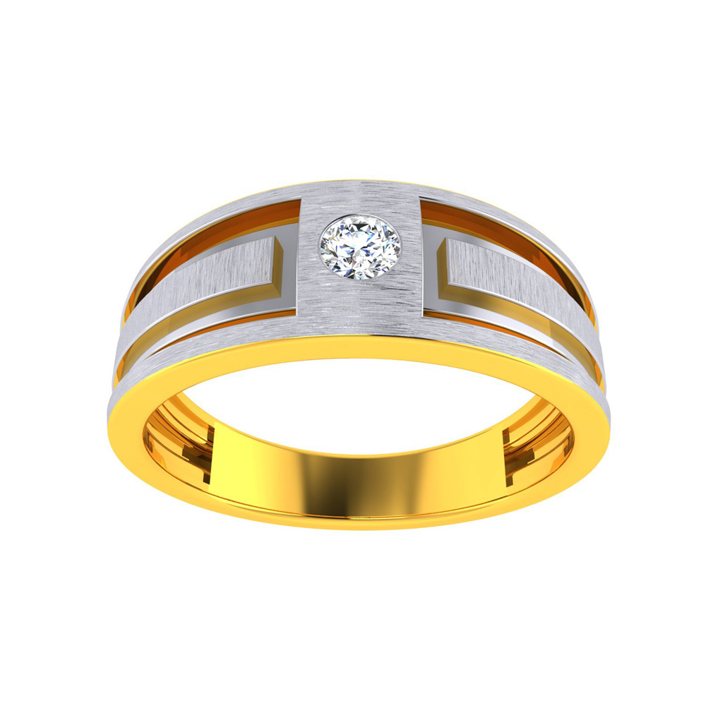 Buy 18Kt Gold Diamond Gents Band Ring 148G9629 Online from Vaibhav ...