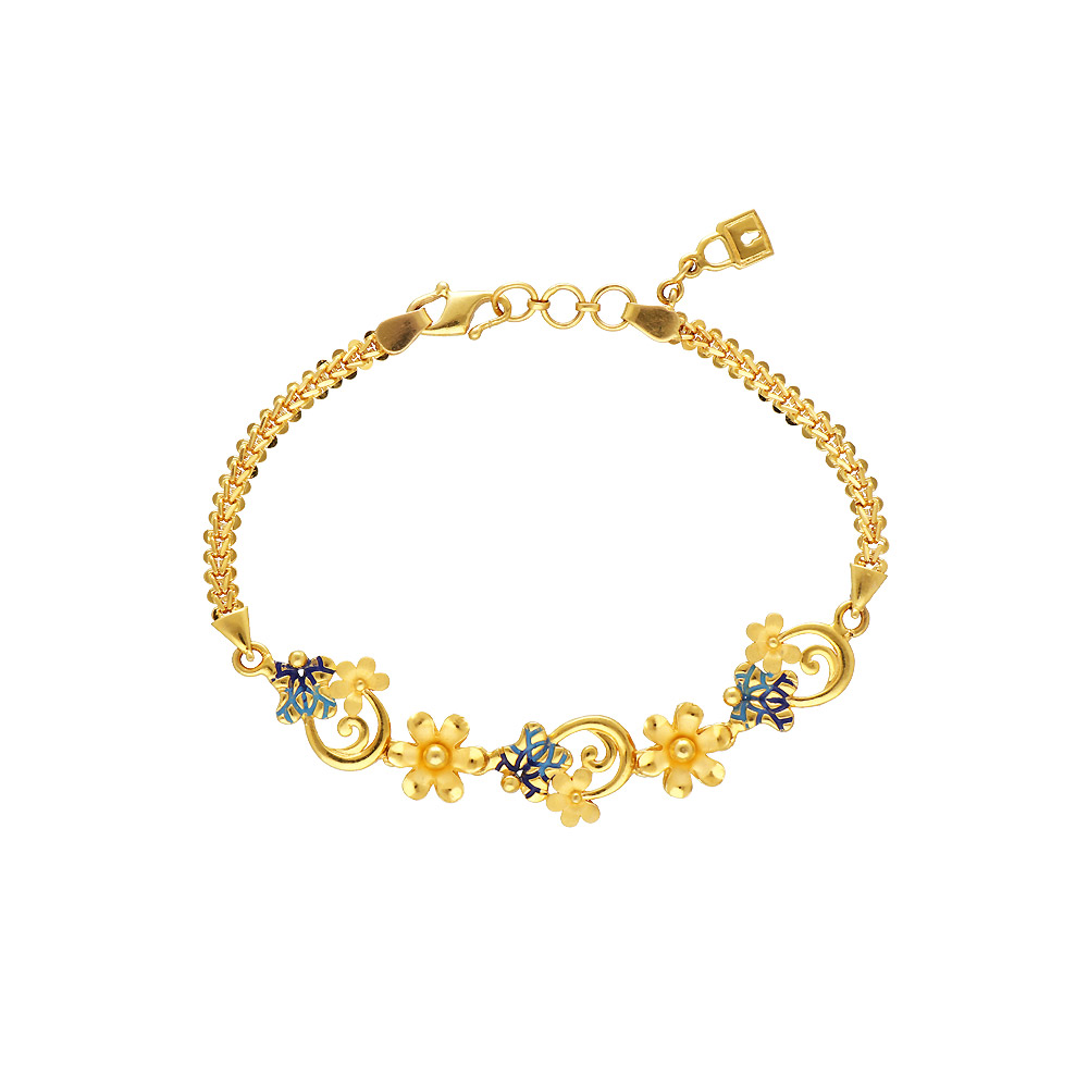22k Gold Bracelet Chain From India, Box Style Gold Bracelet Handmade - Etsy