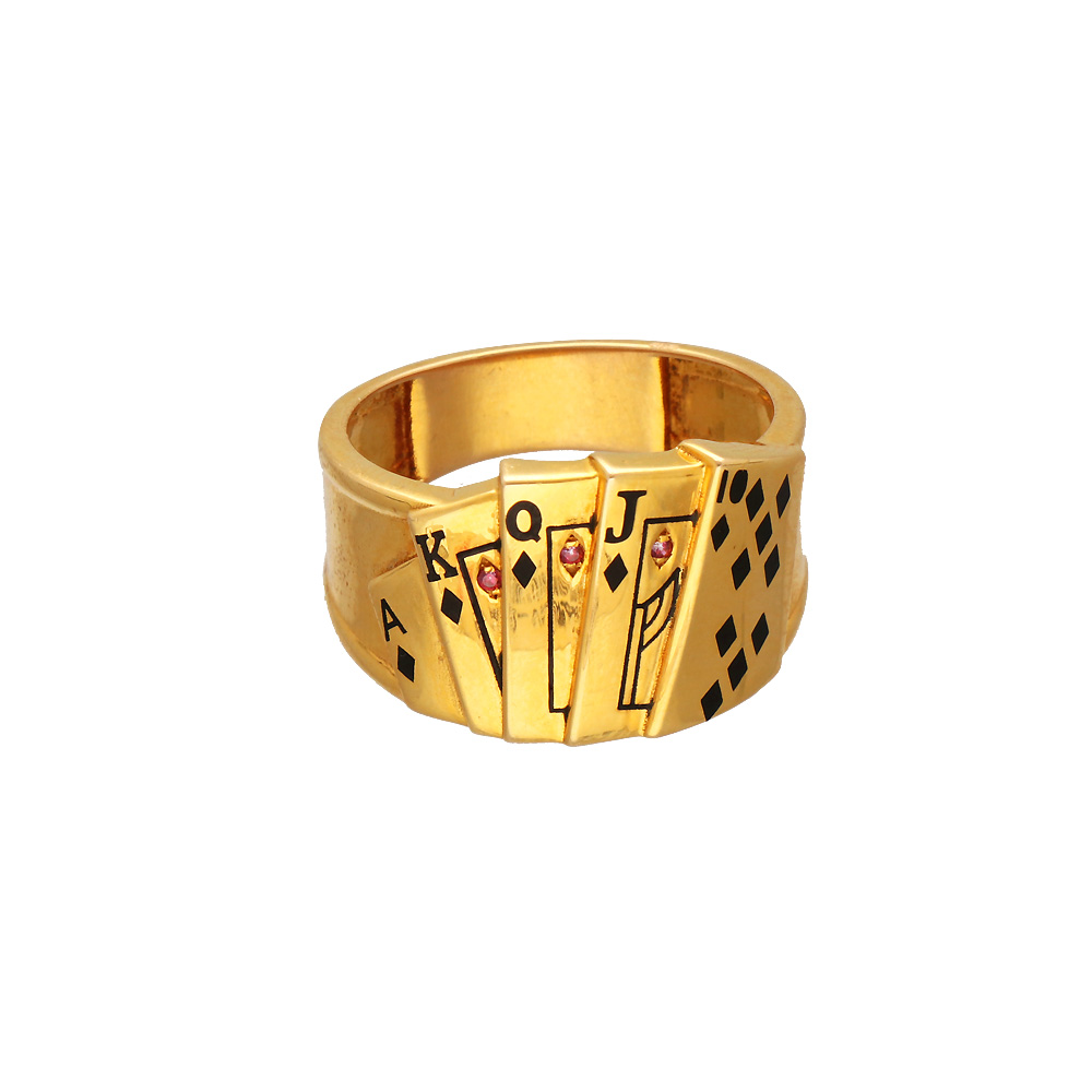 Buy 18Kt Gold Playing Card Design Mens Ring 492VA800 Online from ...