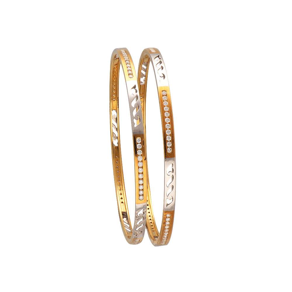 Set of four single line AD circular design bangles(non-openable) – Odara  Jewellery