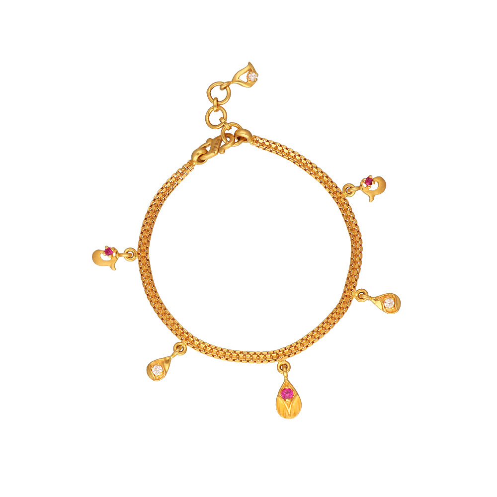 22Kt Gold Stylish Baby Girl Bracelet 54VG4789