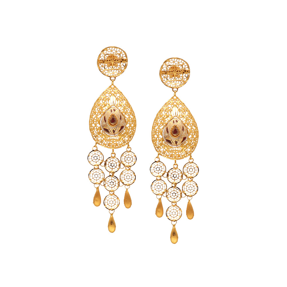 Gold EARRING (21k) #earrings #gold #dubai #uae #darya #goldsouq #طلافروشی  #دریا #ترکیه | Instagram