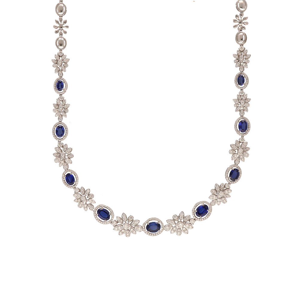 Buy Zoya Gems & Jewellery Blue Sapphire Hydro Beads Necklace AAA Quality  Gemstone Necklace Blue Sapphire Mat Necklace 13 Inch Long & 2-3 MM Beads  Size Necklace at Amazon.in