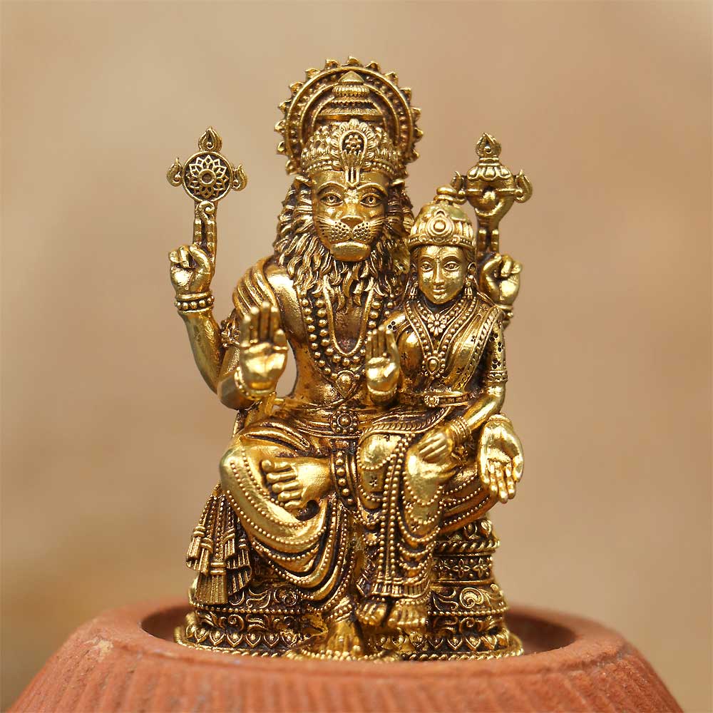 Buy 22Kt Antique Gold Sri Lakshmi Narasimha Swamy Idol 127VG4727 ...