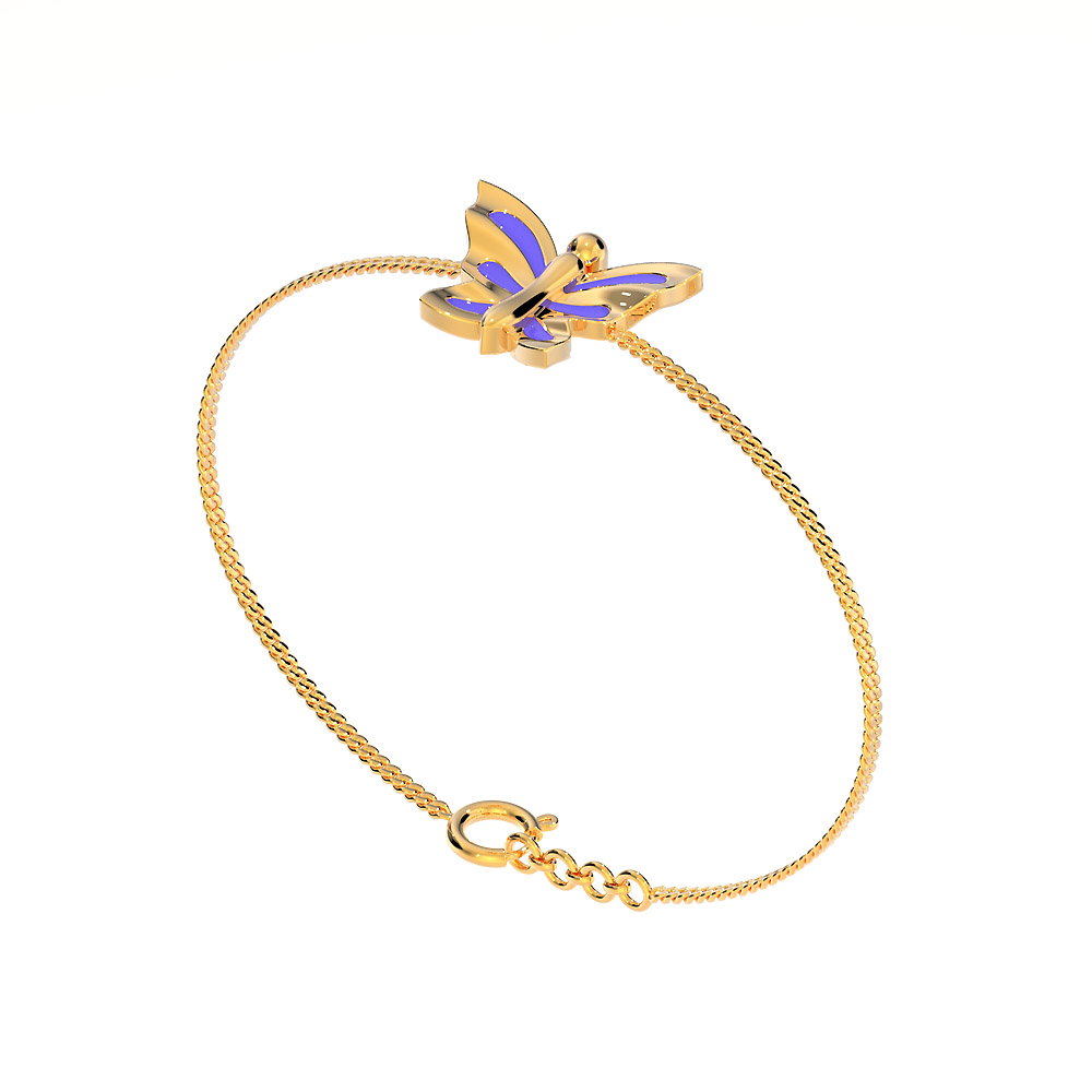 Purple Butterfly Bracelet - Spring jewelry - Handmade Glass Beaded Stretch  Bracelet for Women