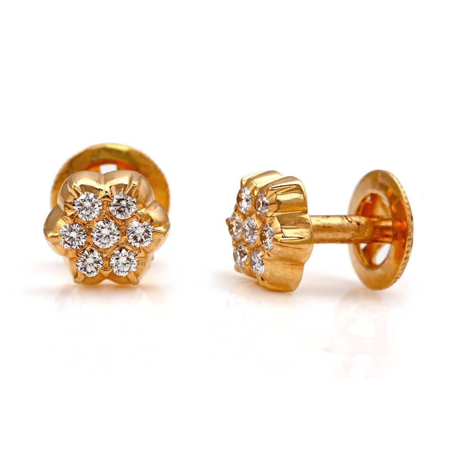 10K Rose Gold 2Ct Diamond Composite Seven Stone Flower Burst Stud Earrings  | eBay