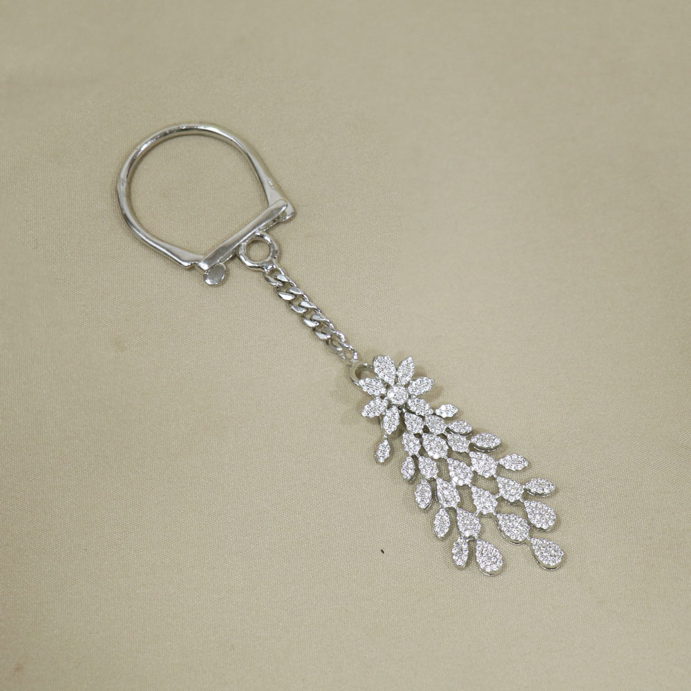 Dazzling Peacock Silver Key Ring