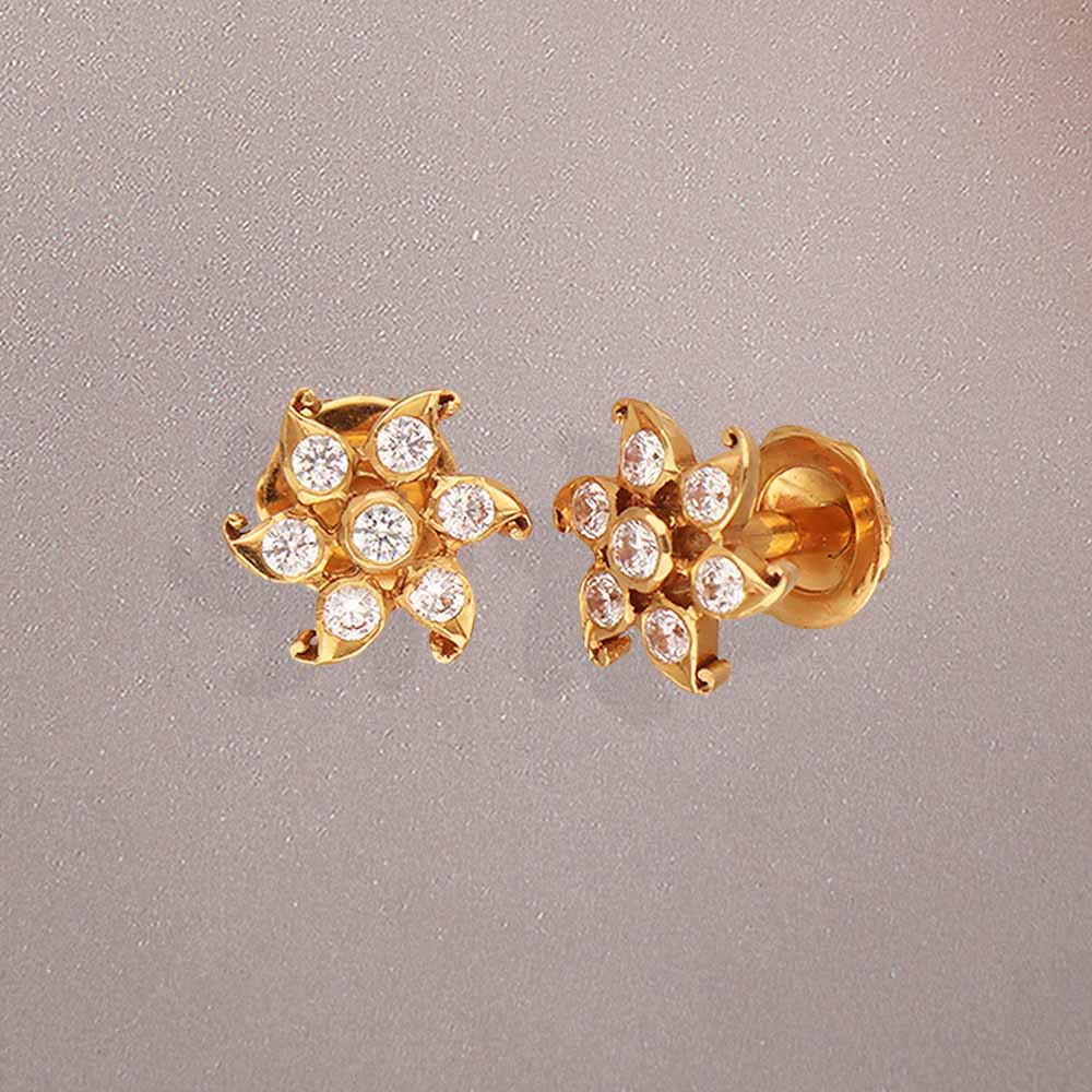 Latest Gold Stud and Drops Earring Designs For Kids |