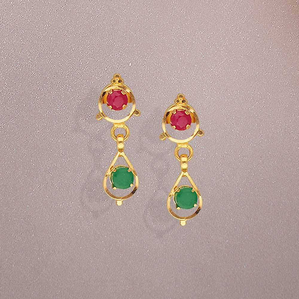 Aggregate more than 251 gold stone hanging earrings latest