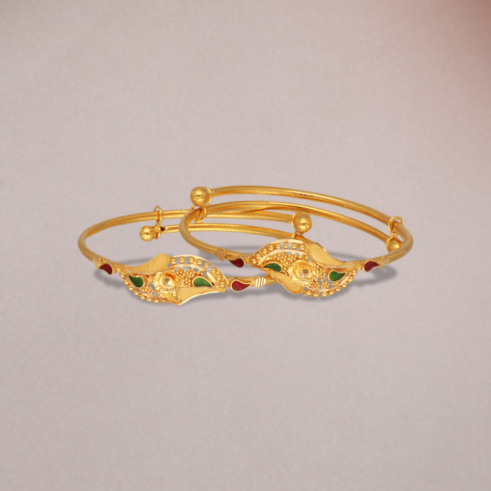 Latest Gold Bangles Collection for Kids - South India Jewels | Gold baby  bangles, Kids gold jewelry, Baby jewelry gold
