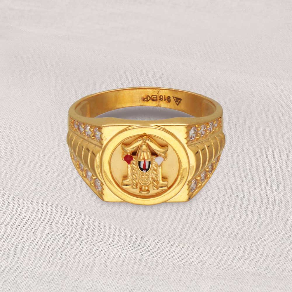 22kt designer venkateswara swamy gold ring for men 97vm6392 97vm6392