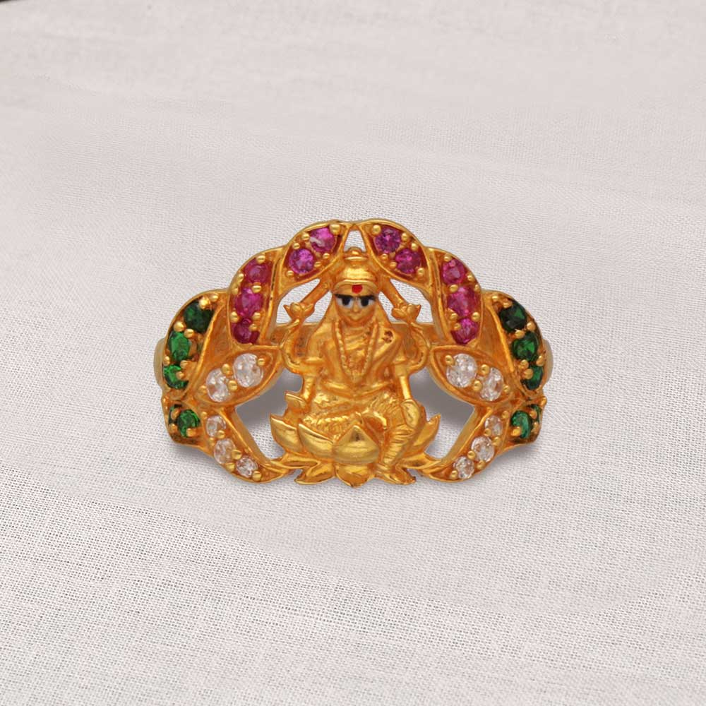 22K Gold 'Lakshmi' Ring For Women - 235-GR4371 in 5.150 Grams