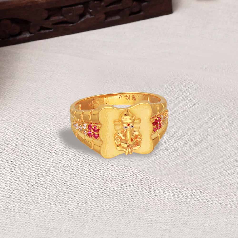Lord Ganesh design Gold plated adjustable Finger rings – Simpliful Jewelry