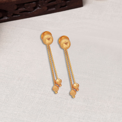 22k Solid Gold Chain Earrings Heavy Gold Chain Earrings-long Earrings-chain  Threader Dangle and Drop Earrings-indian Long Chain Earrings - Etsy Israel