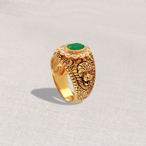 Buy 22Kt Antique Narasimha Swamy Gold Ring For Men 610VA93 Online from  Vaibhav Jewellers