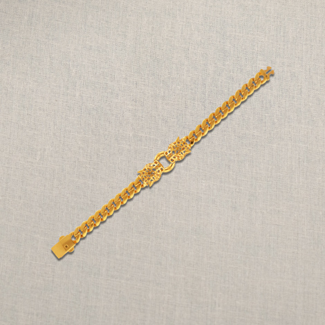 Coastal Jewelry Men's Tiger Eye Stone Antiqued Gold Plated Steel Clasp  Bracelet (10mm) - 8.25