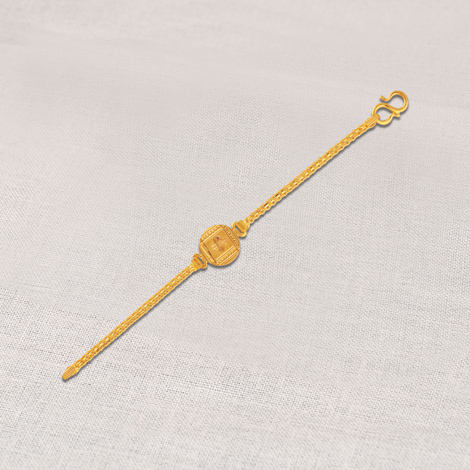 Qawvler Pure Brass Bracelet for 20 cm Men & Boys Golden Chain Length (Pack  of 1)