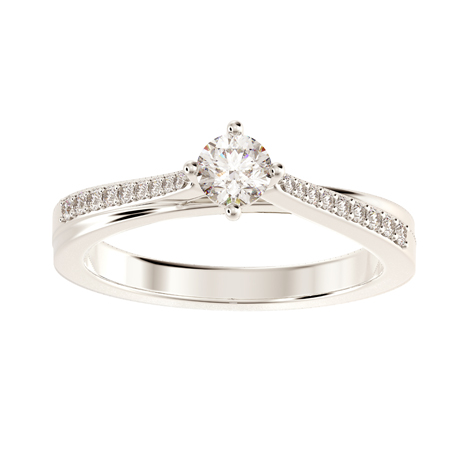18KT Two-Toned Round Center Diamond Ring - E.B. Horn Jewelers | SKU -  DS2CR-243