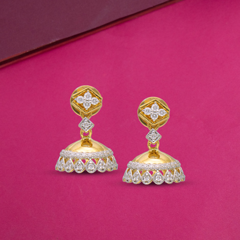 Buy Tantalizing Intricate Gold Earrings |GRT Jewellers