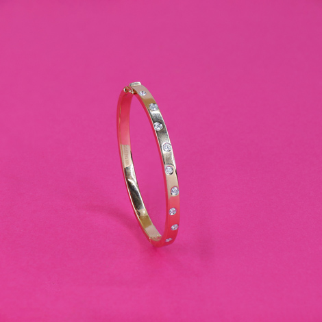 I Jewels 18K Rose Gold Plated Traditional Thick Brass Kada Bangles Encased  With CZ American Diamonds For Women/Girls (ADB444Pi-b) (Set of 2) -  Walmart.com
