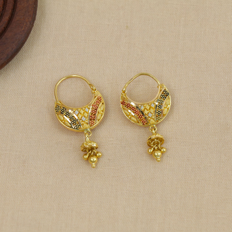 22k Gold Hoop Earring Design with weight and price - YouTube