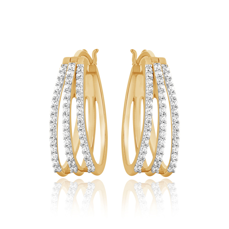 Pave Diamond Stud Earrings In 14k White Gold 2024 | favors.com