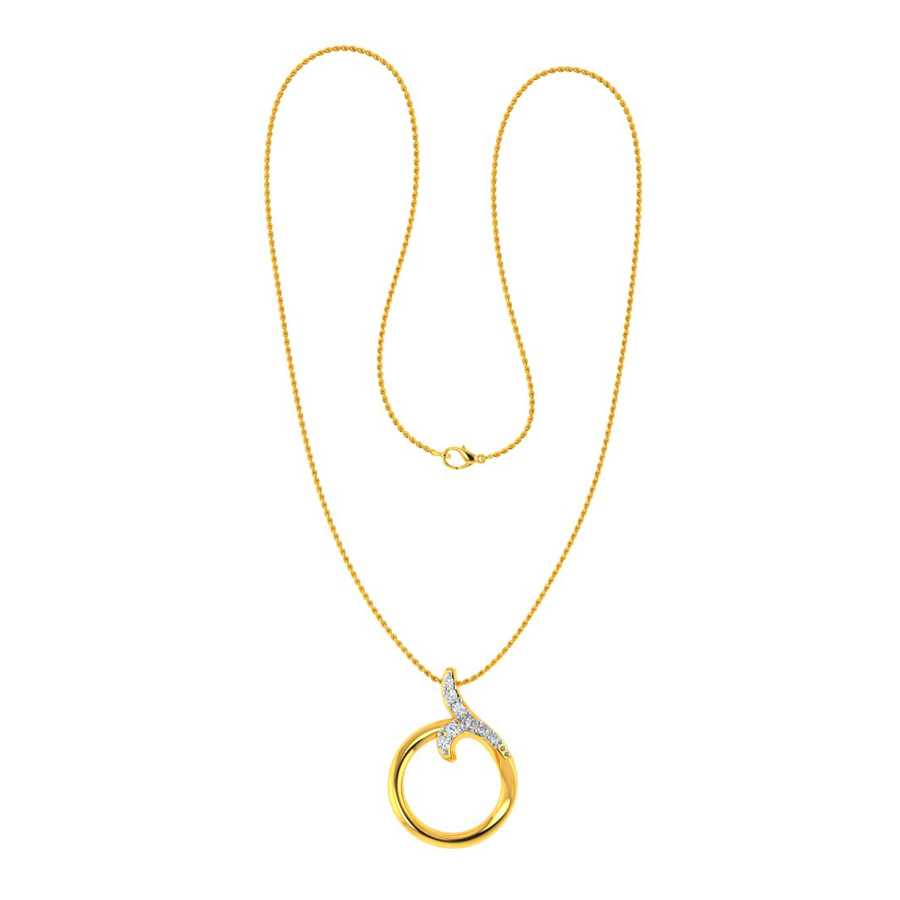 Large Gold Eternity Ring on Curb Chain Necklace - Tilly Sveaas Jewellery
