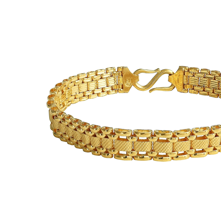 14k Yellow Gold Solid Handmade Nugget Bracelet 7-7.5