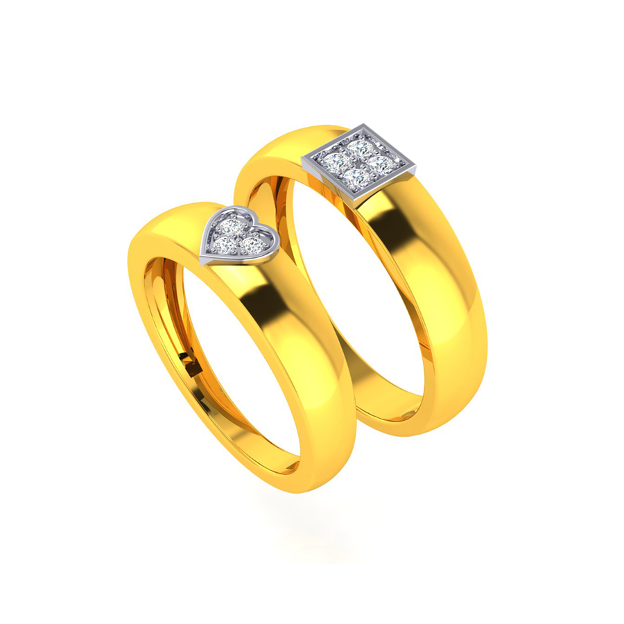 18k White Color Gold Diamond Couple Ring - Platinum Couple Rings Png,  Transparent Png, png download, transparent png image | PNG.ToolXoX.com