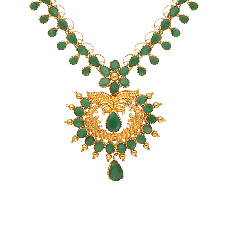 WHP Jewellers 18KT Yellow Gold, Diamond and Emerald Necklace for Women :  Amazon.in: Fashion