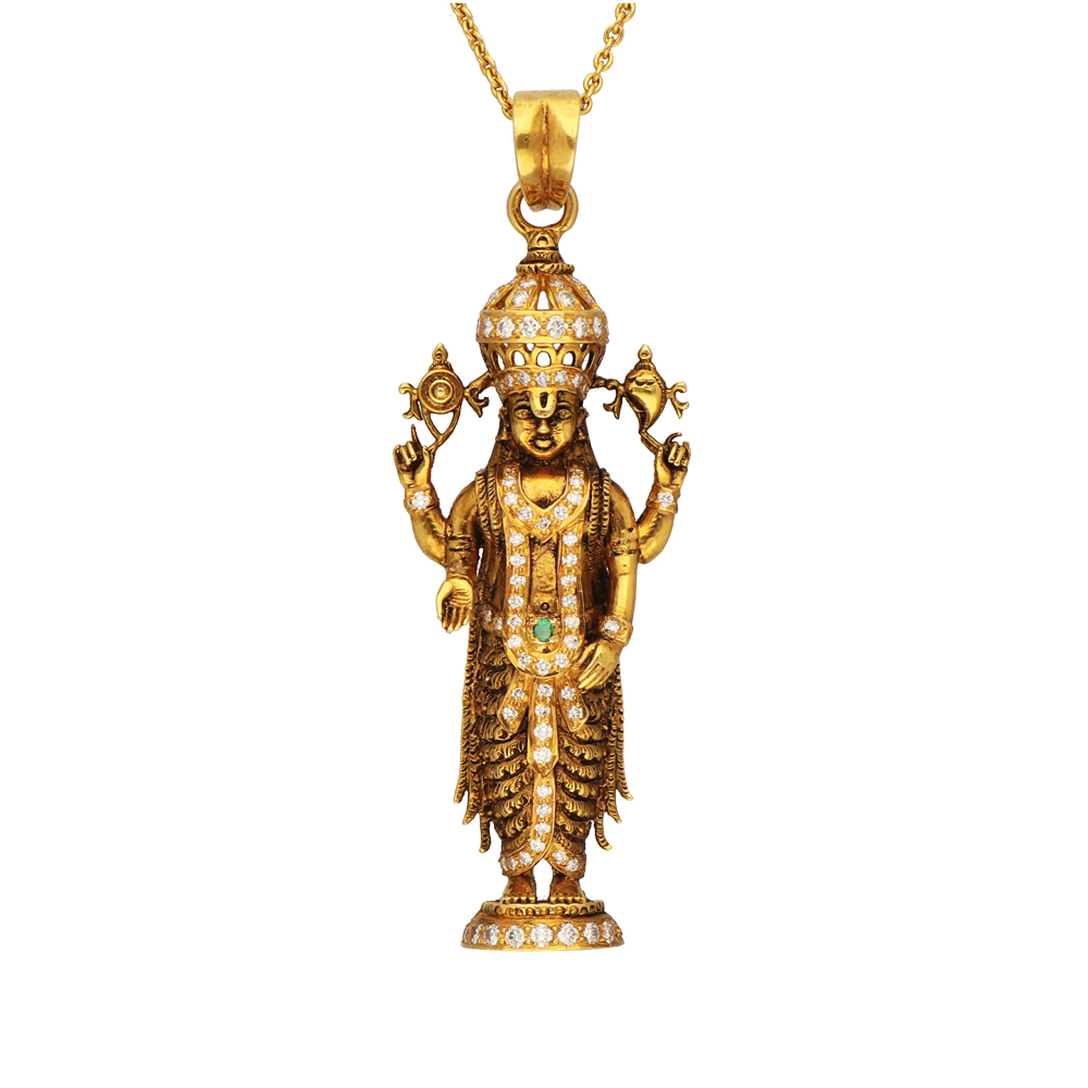 Buy 18K Diamond Lord Vishnu Pendant 166VG4909 Online from Vaibhav ...