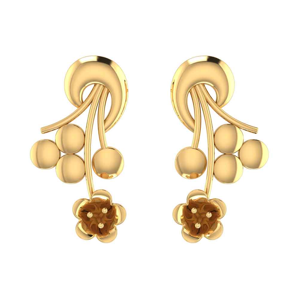14K Yellow Gold Stud Diamond Earrings 2.53 CT – Oscar Stone NYC - Grand  Cocnourse