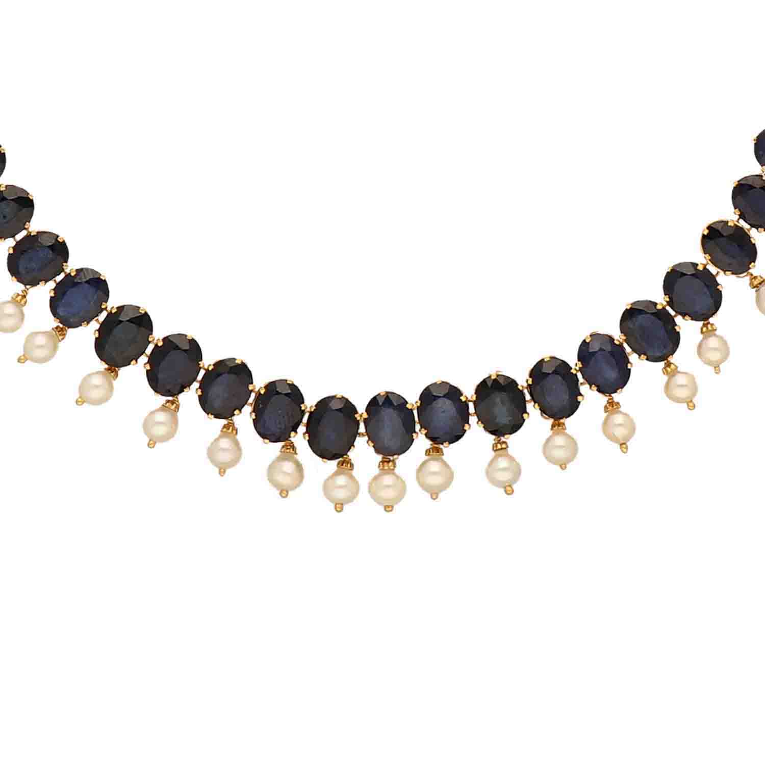 Blue Sapphire Necklace 1/10 ct tw Diamonds 10K White Gold | Kay